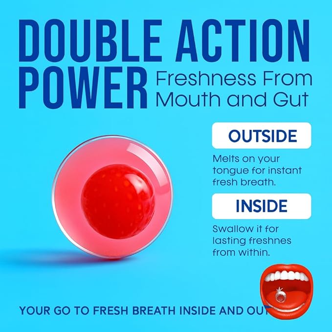 PaperMints CoolCaps - Instant Fresh Breath Mints Sugar-Free 4 Pack - 160 capsules. Extreme Bad Breath Treatment for Adults, Breath Freshener Pearls for Halitosis Treatment Keto-Friendly Strawberry