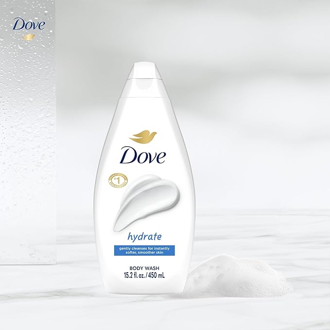 Dove Body Wash, Hydrate 4-Pack – Moisturizing Cleanser for Smooth, Soft Skin, 15.2 Oz Ea
