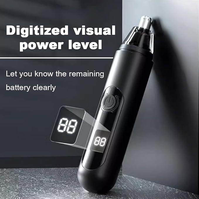 Ear and Nose Hair Trimmer Clipper for Men Women, USB Rechargeable Professional Painless Eyebrow & Facial & Ear & Nose Hair Trimmer, LED Display Dual Edge Blades for Easy Cleansing