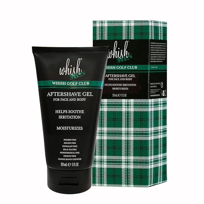 Whish Men's Aftershave Gel - Soothing, Non-Drying, Prevents Ingrown Hairs, Wood Sage & Oak Moss Scent - 5 Fl Oz (Pack of 1)