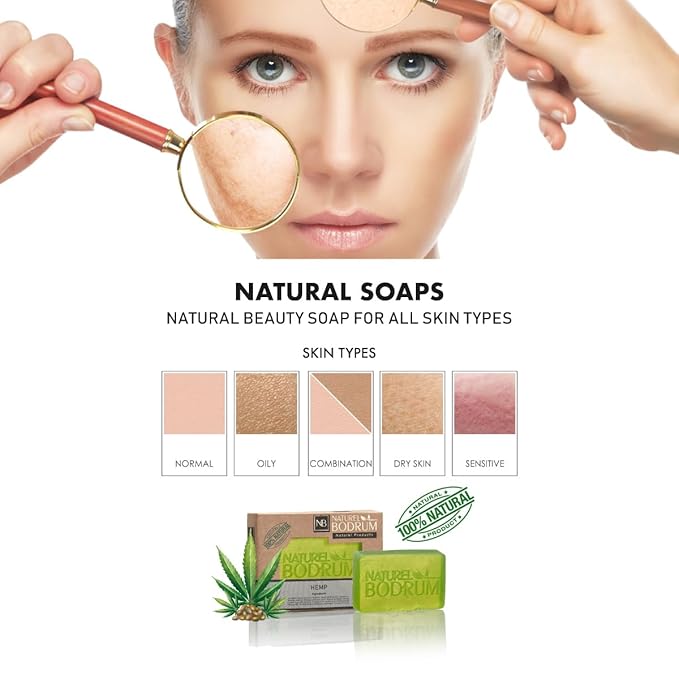 Hemp Organic Soap Bar for Women and Men, Pack of 6 Glycerin Soap Bars - Omega-Rich Moisturizing Bar Soap for Dry Skin & Cracked Areas - Natural & Vegan Spa Gift, for All Skin Types