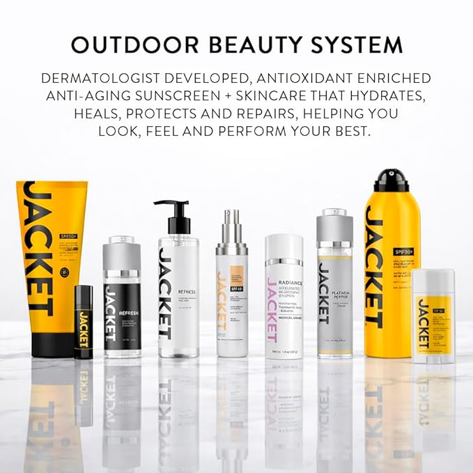 JACKET Sunscreen SPF 50+ | Mineral Sunscreen with Vitamin C | Water Resistant 80 Min, Natural, Reef Safe | UVA/UVB Broad Spectrum Protection for Face & Body, 4 FL Oz