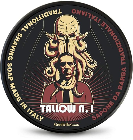 The Goodfellas’ Smile TALLOW N.1 (Floral & Wood) Italian Shaving Soap – Rich Tallow Croap for Thick Brush Lather, Wet Shaving & Classic Grooming Rituals