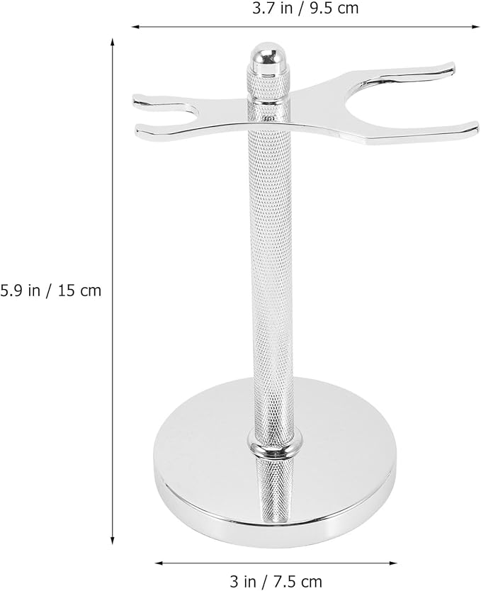 FRCOLOR Razor and Brush Stand Aluminum Alloy 31mm Slot Safety Razor Holder with Shaving Brush Base for Men’s Bathroom Shower Storage