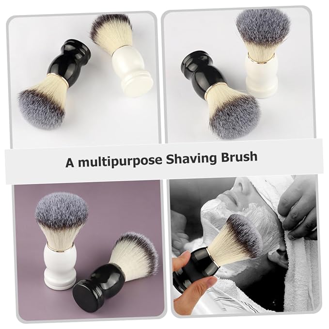 2Pcs Barber Shaving Brushes Manual Shaving Brushes for Beard Grooming for Home and Use for Wet Shaving and Traditional Shave Routine