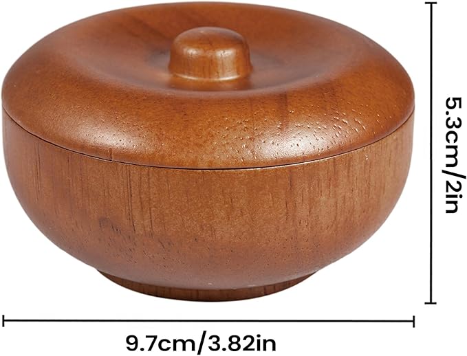 Shaving Bowl, Wooden Lather Bowl with Lid, Sealing Shave Cream Holder for Home, Bathroom, Shower, Hotel, Salon, or Personal Grooming, Stylish Accessory for Classic and Modern Shaving Routines