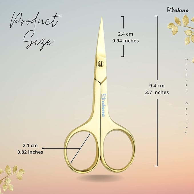Professional Grooming Scissors Eyebrow Scissors Small Curved Stainless Steel Manicure & Beauty Scissor for Women