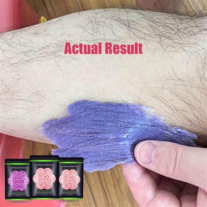 Wax Beads for Hair Removal 10.5oz (300g), Auperwel Hard Wax Beads Beans for Sensitive Skin Brazilian Waxing, Face, Bikini, Eyebrow, Legs, Painless for Women Men, 3 packs Kit with 10 Sticks