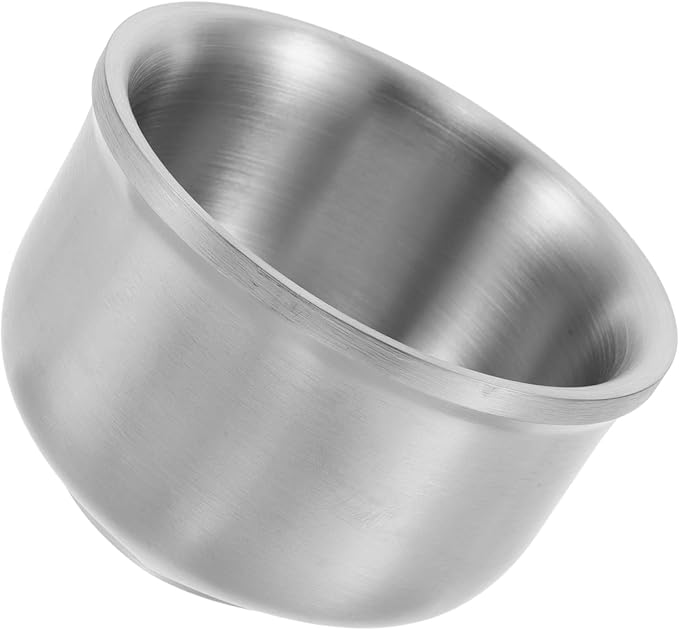 304 Stainless Steel Shaving Soap Bowl Cup Gray Shaving Cream Dish for Men Sturdy Foam Lathering Bowl Suitable for Accessories