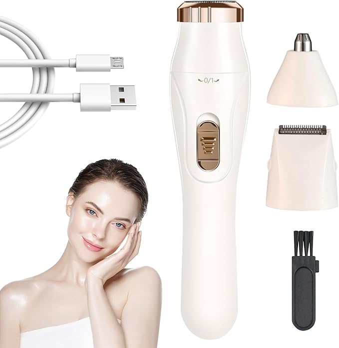 Rechargeable Electric Razors Shaver for Face/Leg/Arm/Chin/Eyebrow/Pubic/Bikini Trimmer for Women Lady Body Hair Remover Painless Cordless