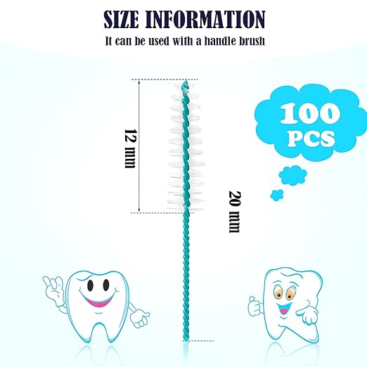 Interdental Brush Dental Picks Tooth Floss Interdental Brush Between Teeth Refills White Refills for Tooth Cleaning(100 Pieces,Tight)