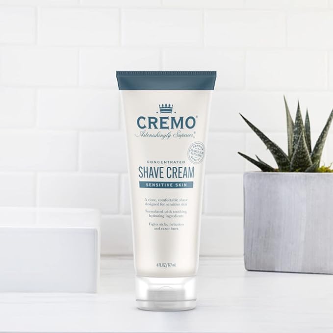 Cremo Barber Grade Sensitive Shave Cream, Astonishingly Superior Smooth Shaving Cream for Men, Fights Nicks, Cuts and Razor Burn, 6 Fl Oz (Pack of 2)