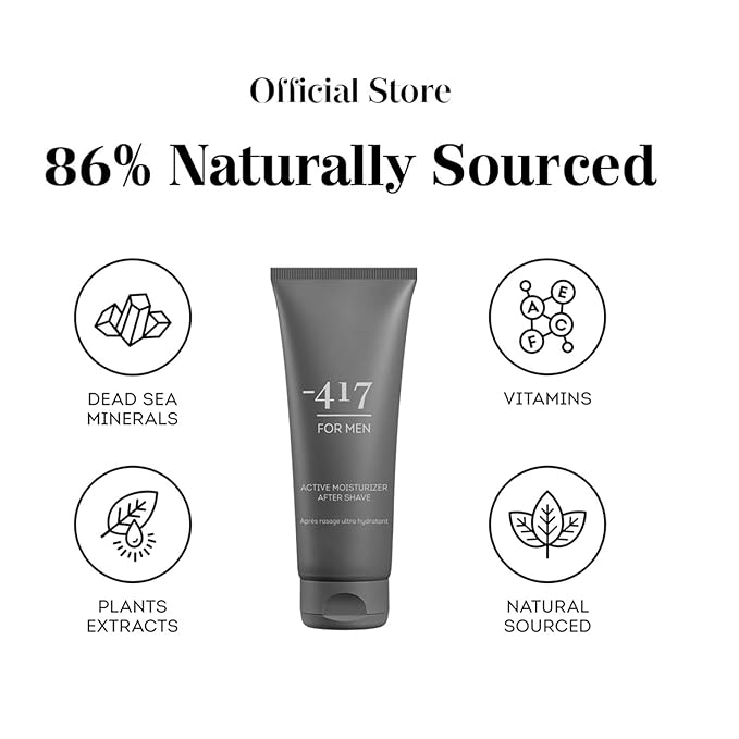 -417 Dead Sea Cosmetics Active Vegan After Shave For Men - Soothes, Moisturizes While Protecting Skin From Cuts and Nicks 3.38 oz.