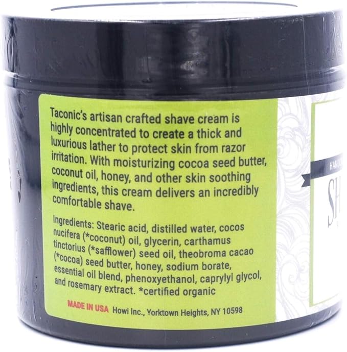 Taconic Shave Cream – Highly Concentrated Shaving Cream for Men and Women – 4 oz. Moisturizing Shaving Cream Tub with Skin Soothing Ingredients – Tequila Lime