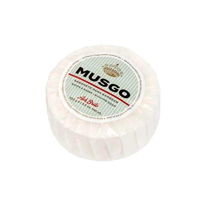 Ach Brito Musgo Shaving Soap, 100g - Made in Portugal, Natural Ingredients, Smooth Shave - Classic Bar Soap for Men - Traditional Portuguese Grooming Essential, White