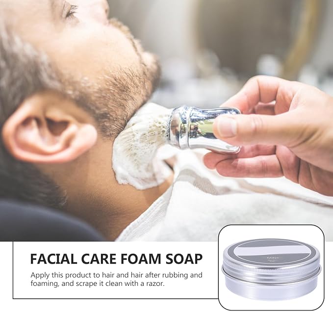Beavorty Men Shaving Soap Puck 3Oz Moisturize Soap for Facial Care Rich Lather Soothing Skin after Shave