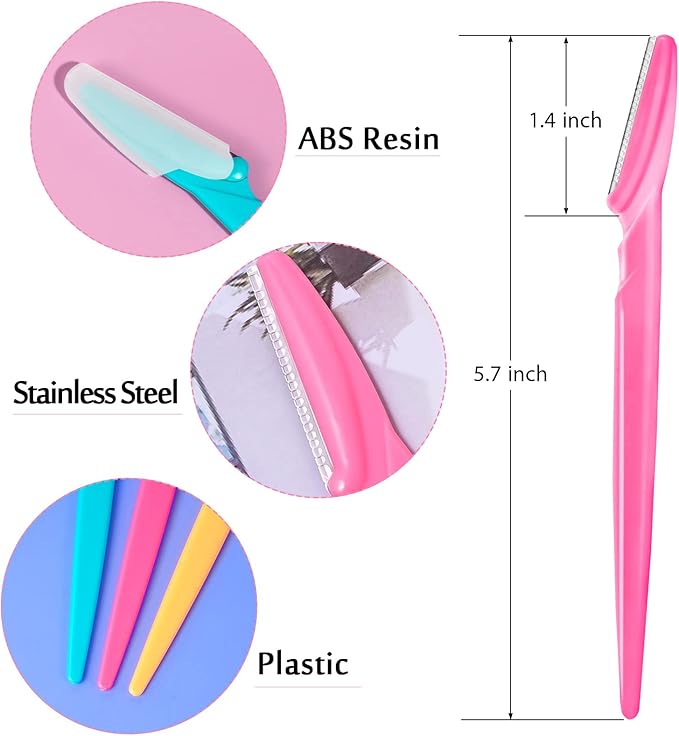 12 Pcs Eyebrow Razor Multipurpose Exfoliating Dermaplaning Tool for Face, Facial and Eyebrow Shaper with Protective Cover for Women Men Use