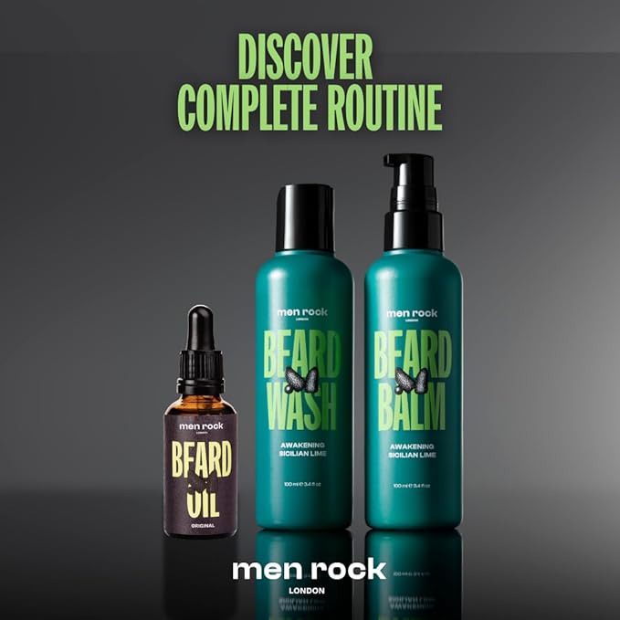 Men Rock Awakening Beard Balm - Sicilian Lime - Leave In Beard Conditioner for Men - Mens Skincare Products - Conditioning and Softening Balm - 3.4 oz