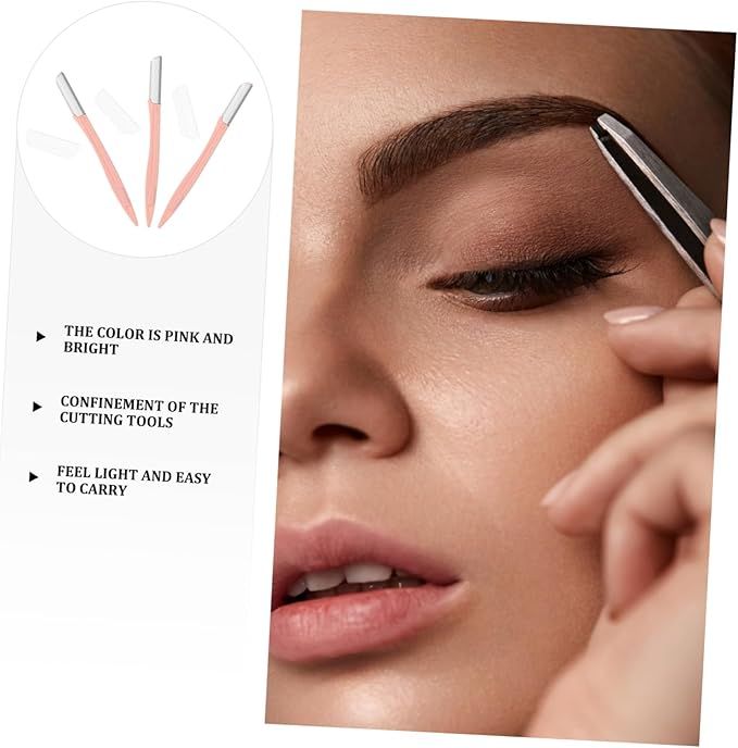 FRCOLOR 9pcs Eyebrow Facial Hair Trimmers Handle for Precision Brow Shaping Portable and Lightweight for Easy Use at