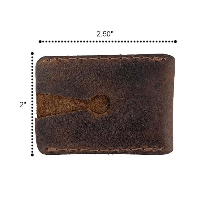 Hide & Drink, Leather Double Edge Safety Razor Head Protective Sheath, Shaving Travel Cover Handmade (Bourbon Brown)