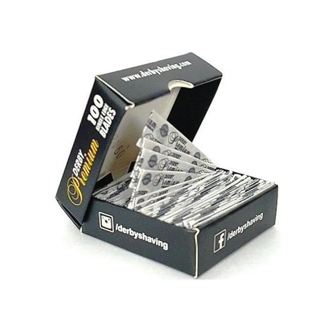 Derby Premium Single Edge Razor Blades, Razor Blades, Single Edge, Ultra Sharp, Chromium - Ceramic - Platinum - Tungsten and Polymer Coated Edges (3)