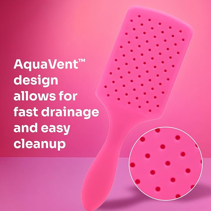 Wet Brush Paddle Detangler Hair Brush, Black, Ultra-Soft IntelliFlex Bristles with AquaVent Design, Great For Treatment & Mask Application, Women, Men, Wet, Dry and Damaged Hair