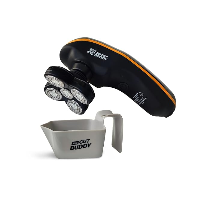 Bald Buddy Head Shaver for Men, Waterproof, Rechargeable Electric Razor, Cordless, Ergonomic Design, Battery & Cleaning Indicator, The Cut Buddy