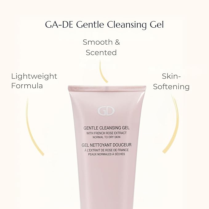 GA-DE Gentle Cleansing Gel - Normal to Dry Skin - Nourishing Fresh Cleansing Gel with French Rose, Purple Orchid, and Vitamin E - 6.7 oz