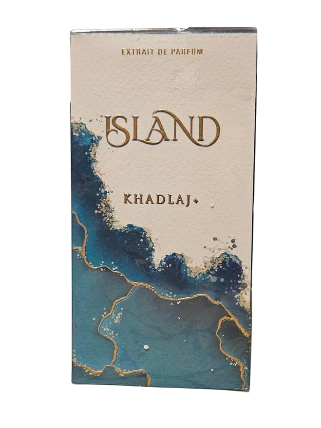 KHADLAJ Island Extrait De Parfum, Luxury Fragrance in Emerald Green Glass Bottle with Gold Cap, Premium Middle Eastern Perfume