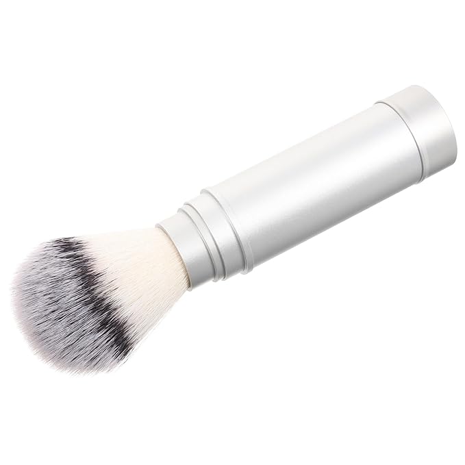 FRCOLOR Men’s Travel Shaving Brush Portable Beard Brush with Nylon Bristles Compact Facial Cleansing for Travel and Daily Grooming