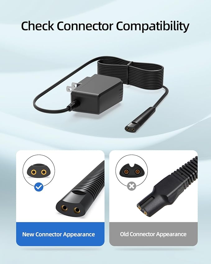 Charger Cord Fit for Braun Shaver Series 7 9 3 5 1 9290cc 9095cc 3040s 310s 340S S9 S7 S5 Pro, Power Replacement for Braun Electric Razor Adapter