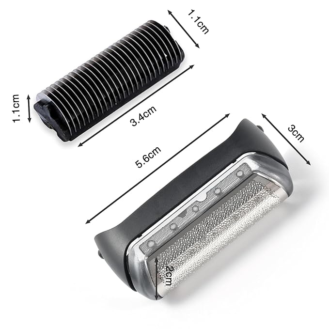 2Pack 10b Replacement Foil and Cutter for Braun series 1/cruzer foil & cutter,10B 20B Replacement Head Compatible with Braun Series 1000 2000 Electric Shaver 170 180 190 1715 1735
