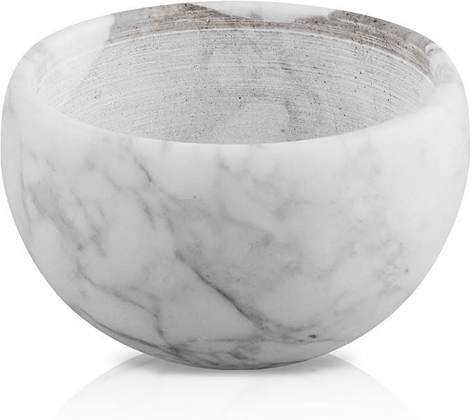 Linkidea Marble Shaving Bowl, Modern Marble Shaving Cream Cup, Large Capacity, 4" x 2" (10cm x 6.5cm), Shave Soap Bowl