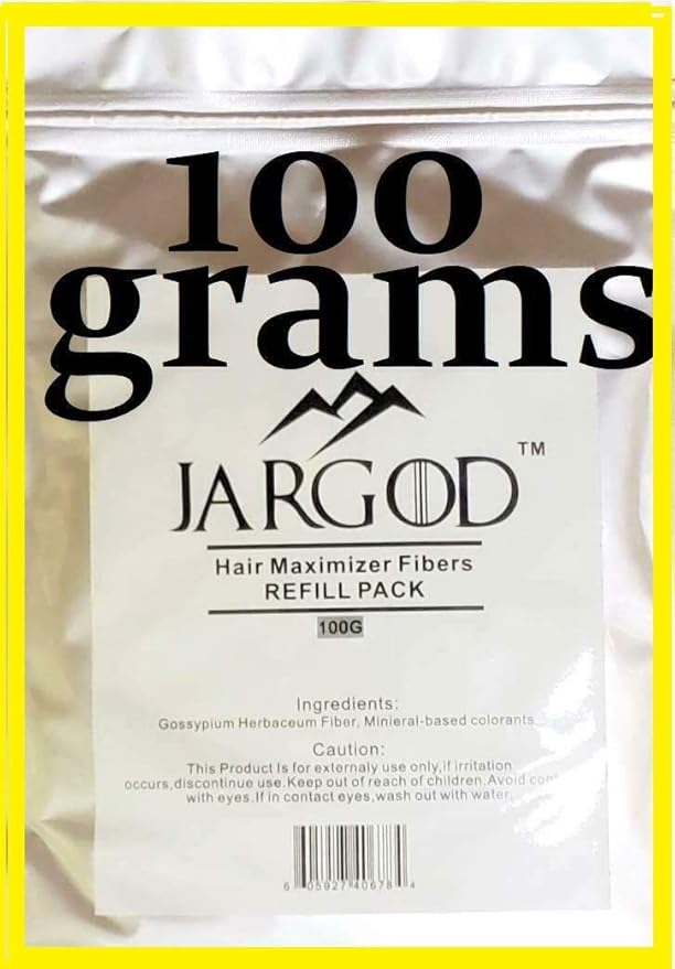 100 Gram Hair Building Fibers - Refill Your Existing Fiber Bottle - Hair Filler Fibers - Hair Loss Concealer For Thinning Hair by JARGOD (Light Brown)