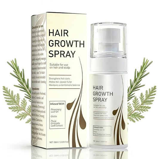 Hair Growth Spray with Rosemary Oil ，Biotin，Thuja OrientalisLeaf Extract, Non-Greasy, Helps Prevent Hair Thinning Hair Loss, for Scalp, 60ml Bottle