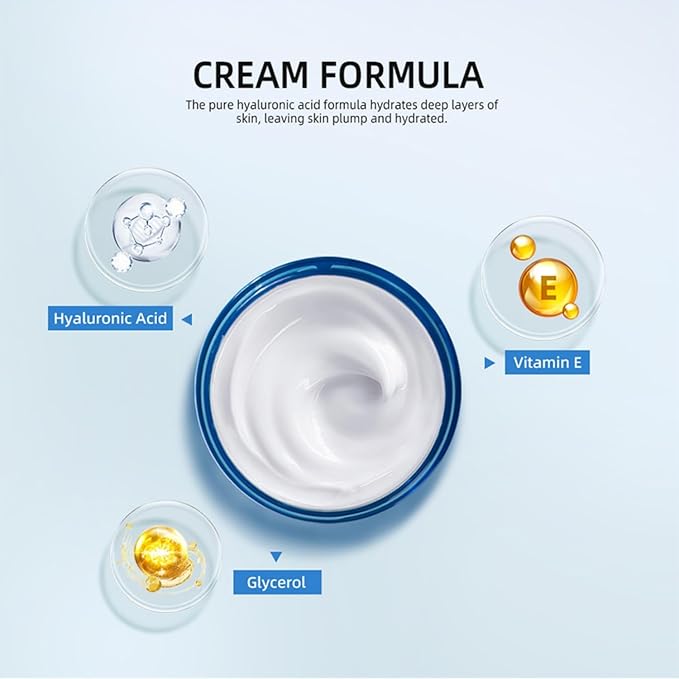 Hyaluronic Acid Face Night Cream & Moisturizer - Deep Hydration for Dry Skin, 1.76 oz (Cream, 1pc)