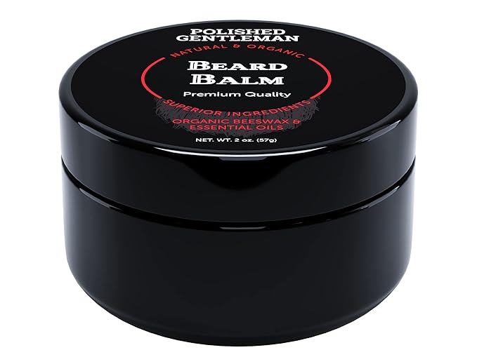 Beard Balm for Men & Mustache Wax - Hold Biard Wax with Beard Oil for Men - Made With Beeswax for Easy Styling - Polishes, Softens & Conditions Beard & Mustache - Itch Free Beard Care 2oz