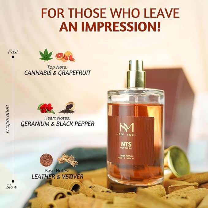 NOURISH MANTRA NM New York Night Time Slay Luxury Perfume For Men | Premium Long Lasting Fragrance Spray | With Aromatic Blend of Herbal & Woody Notes | Perfume For Men | 100 ml