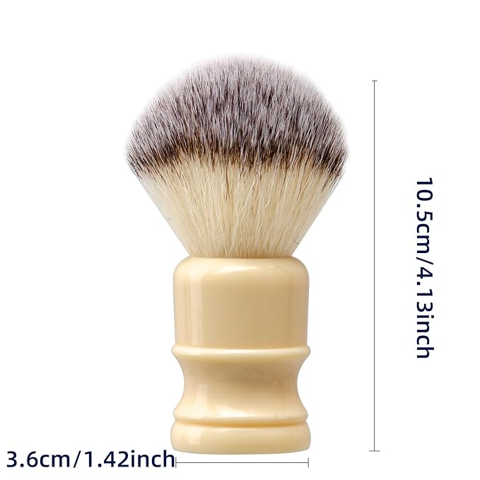 Grandslam Shaving Brush with Synthetic Hair, Cruelty-Free Shaving Cream Brush for Men, 100% Solid Resin Handle, Gently Exfoliates The Skin, 24mm Knot (Imitation ivory)