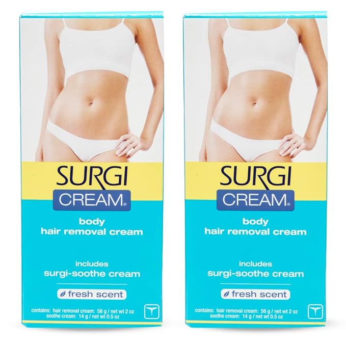 Surgi Body Hair Removal Cream Fresh Scent 2 oz, 2 Pack