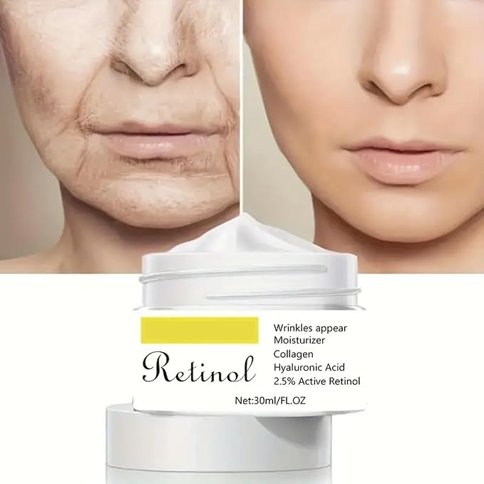 Retinol Cream For Face,Retinol Face Cream With Hyaluronic Acid, Nourishing Anti-Wrinkle Repair Cream Skin Care Anti-Aging Retinol Moisturizer For All Skin Types,1.05Oz