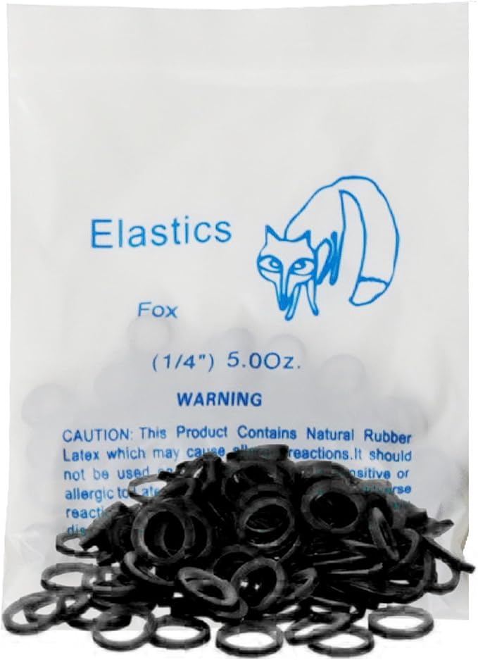 LA MIERE Non latex 100P Black Orthodontic Elastics Dental Rubber Bands Intraoral Black Elastic Bands (Medium, 5 Oz, 1/4" (6.4mm))