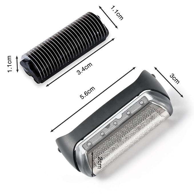 10B Foil & Cutter Replacement Head for Braun Series 1 Replacement Head,10B 20B Replacement Head Compatible with Braun Series 1000 2000 Electric Shaver 170 180 190 1715 1735 1775 5278 5279 Z20 Z40