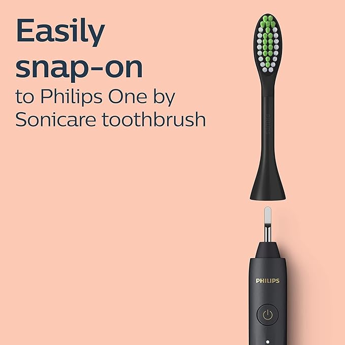 Philips One by Sonicare 2pk Brush Heads, Black BH1022/06