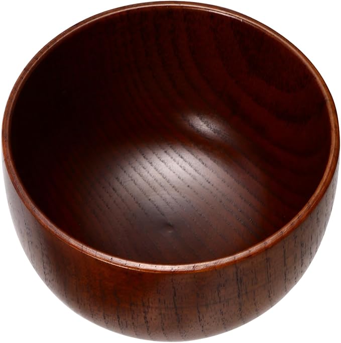 FRCOLOR Thick Wooden Shaving Soap Bowl with Smooth Polished Surface Shave Mug for Men Classic Lather Cup Easy Foam Stirring Portable and Stylish