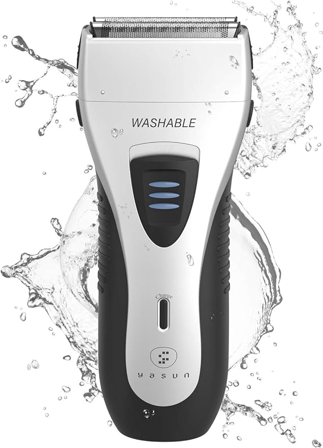 YASUN Foil Shaver - Electric Razor, Wet/Dry IPX7 Waterproof, Pop-up Beard Trimmer, Cordless Rechargeable Mens Razor - YS5800 Silver & Black