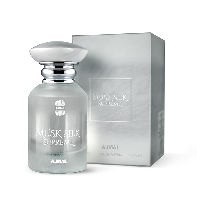 Ajmal Musk Silk Supreme Eau de Parfum for Men & Women – 1.7 fl oz / 50 ml | Soft Musky Floral Perfume | Long Lasting Elegant Unisex Fragrance