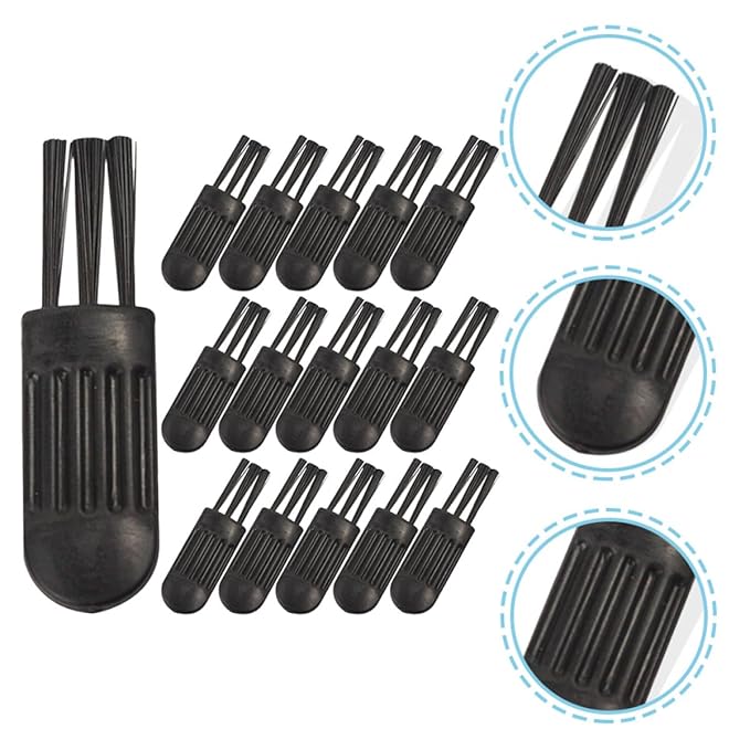 100pcs Nose Hair Trimmer Cleaning Brush Set, Mini Razor Shaver Cleaner Tools for Men’s Electric Grooming, Black Compact Brushes for Facial Hair Maintenance