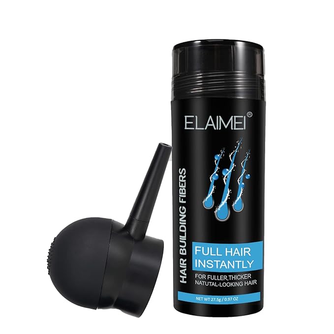 RoseFlower Hair Fibers for Thinning Hair & Spray Unisex, Stain-Proof Waterproof Undetectable Natural Instantly Conceals Thicken Thinning Balding Hair Root Areas Hairline 15 Sec, Look Younger, Black