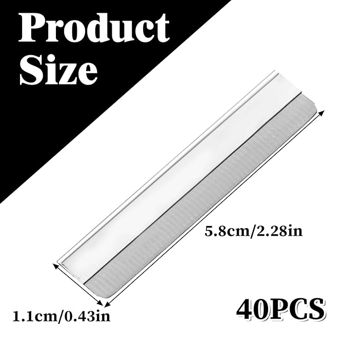 Straight Razor Blades, 40 Pcs Stainless Steel Brow Razor Single Edge Disposable Safety Eyebrow Trimmer Facial Hair Removers Shaving Tools Blade Refills for Men and Women